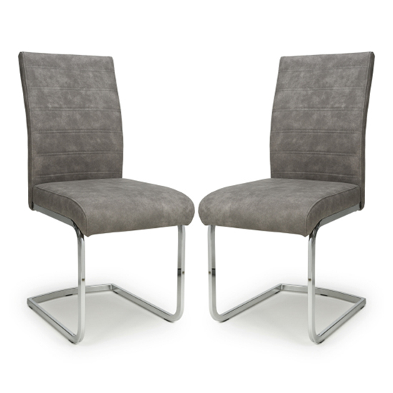 Read more about Conary light grey suede effect dining chairs in pair