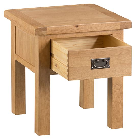 Concan Wooden 1 Drawer Lamp Table In Medium Oak_2