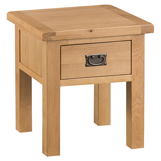 Concan Wooden 1 Drawer Lamp Table In Medium Oak thumbnail