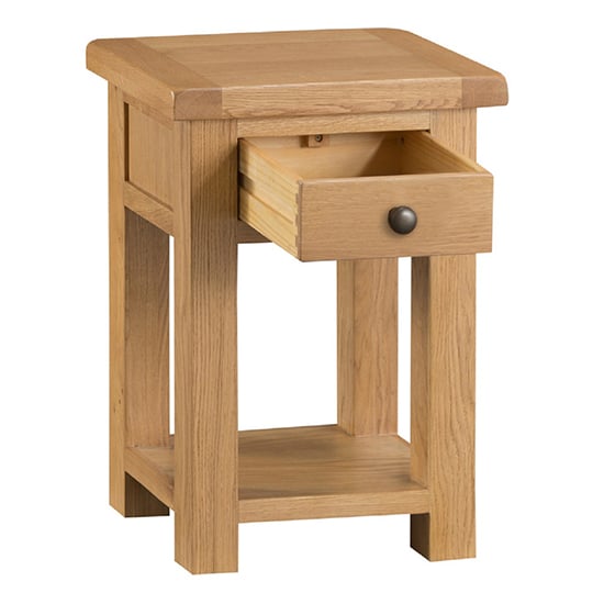Concan Wooden 1 Drawer Side Table In Medium Oak_2
