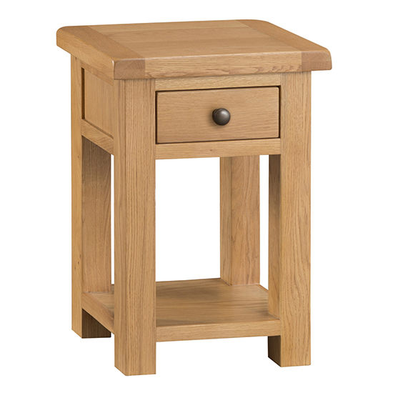 Concan Wooden 1 Drawer Side Table In Medium Oak Furniture in Fashion