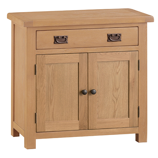 Product photograph of Concan Wooden 2 Doors And 1 Drawer Sideboard In Medium Oak from Furniture in Fashion