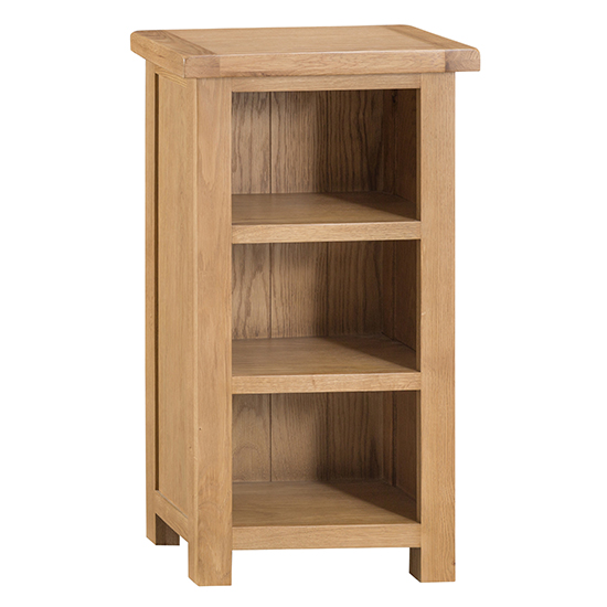 Photo of Concan narrow wooden bookcase in medium oak