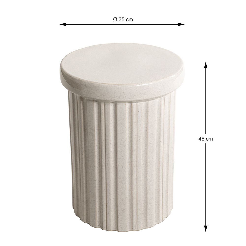 Concord Ceramic Side Table in Cream