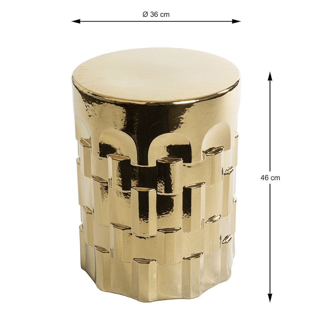 Concord Ceramic Side Table in Gold