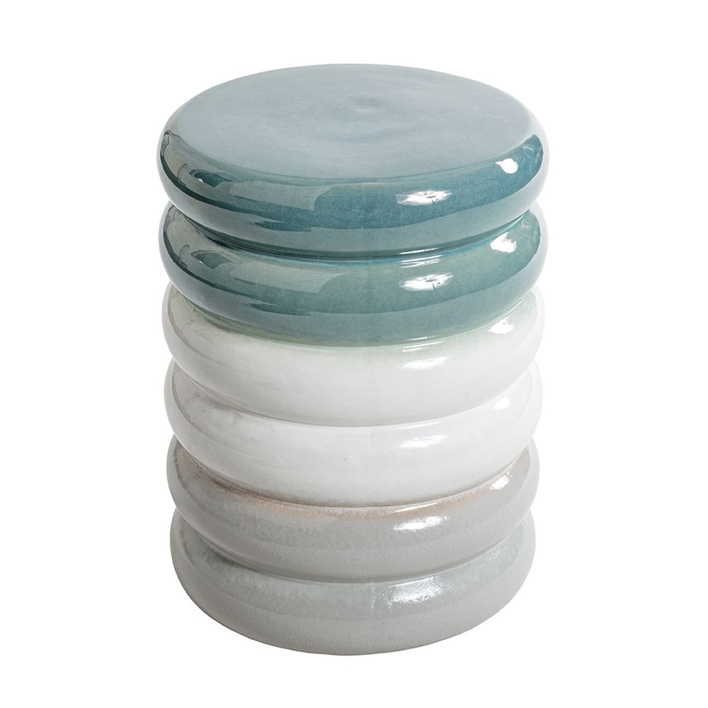 Concord Ceramic Side Table in Grey and White Green