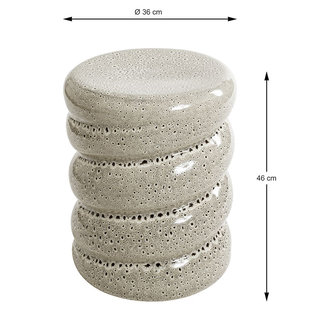 Concord Ceramic Side Table in Grey