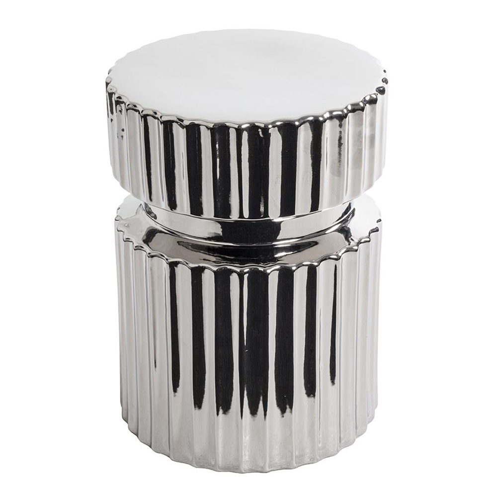 Concord Ceramic Side Table in Silver
