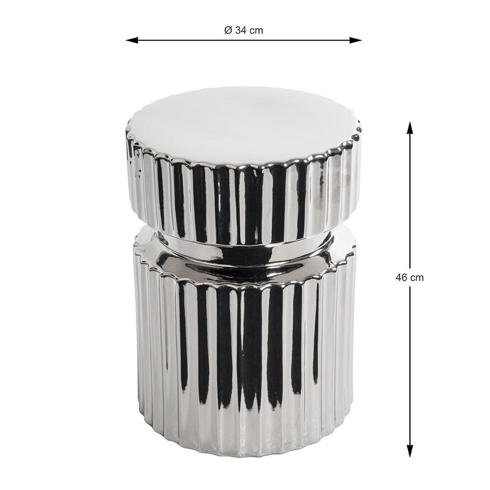 Concord Ceramic Side Table in Silver