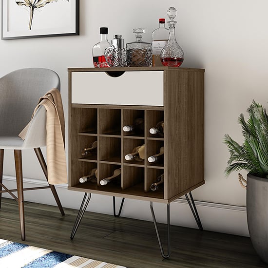 Product photograph of Concorde Wooden Drinks Storage Cabinet In Brown Oak from Furniture in Fashion