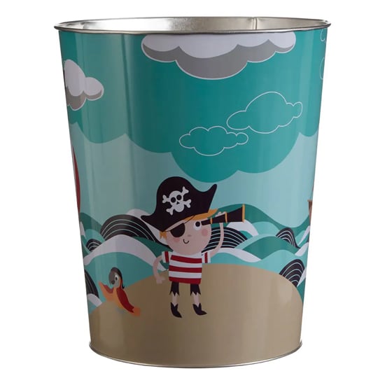 Product photograph of Concord Metal Pirate Bathroom Waste Bin In Blue from Furniture in Fashion