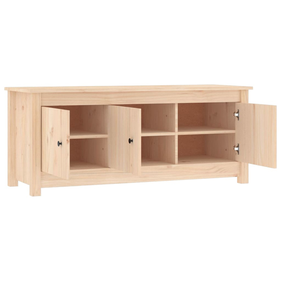 Concord Pinewood Shoe Storage Bench With 3 Doors In Natural