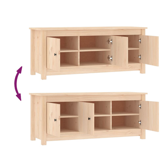 Concord Pinewood Shoe Storage Bench With 3 Doors In Natural