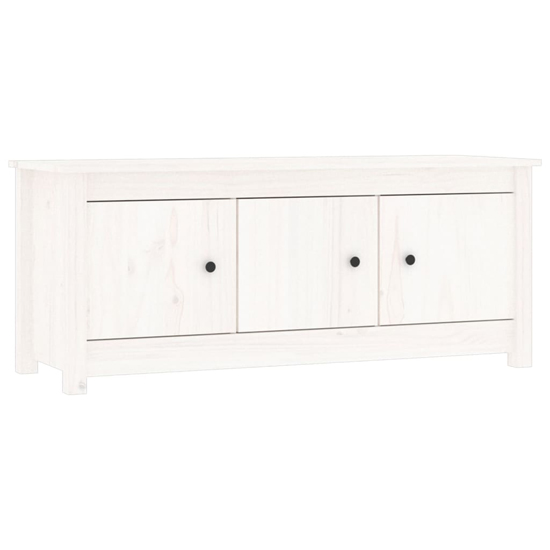 Concord Pinewood Shoe Storage Bench With 3 Doors In White