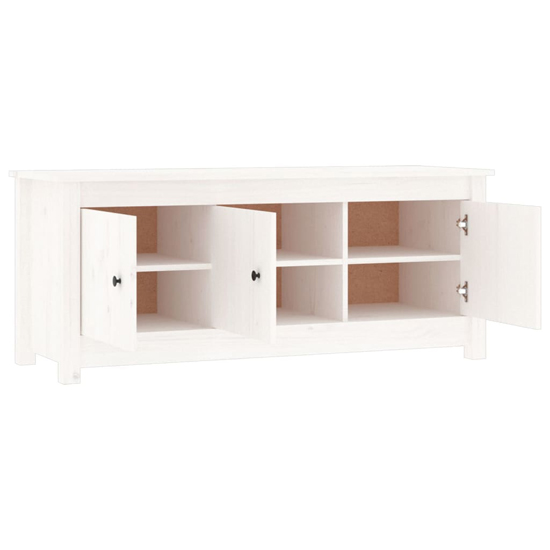 Concord Pinewood Shoe Storage Bench With 3 Doors In White