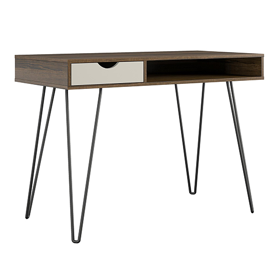 Catoosa Wooden Laptop Desk With 1 Drawer In Brown Oak