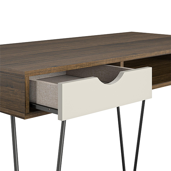 Catoosa Wooden Laptop Desk With 1 Drawer In Brown Oak