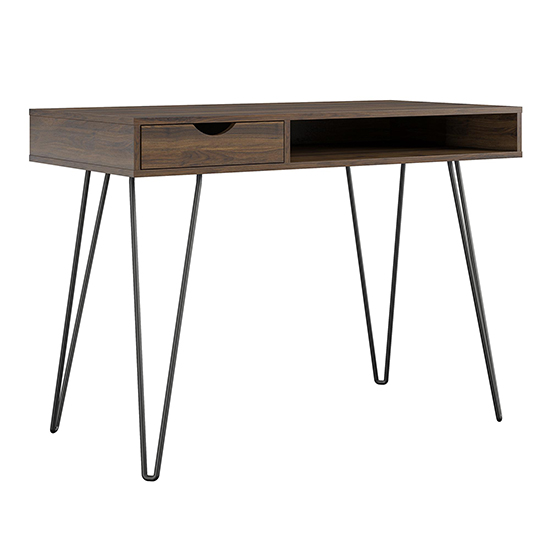 Catoosa Wooden Laptop Desk With 1 Drawer In Walnut