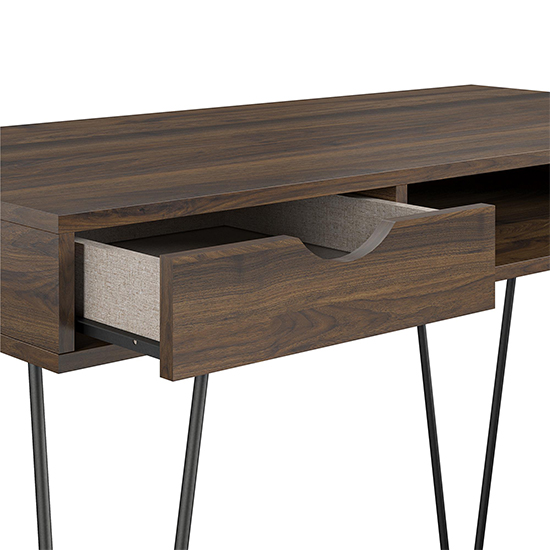 Catoosa Wooden Laptop Desk With 1 Drawer In Walnut