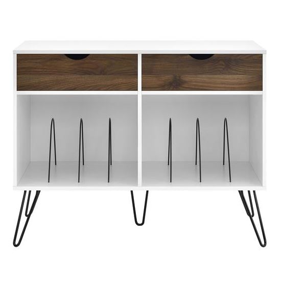 Concorde Wooden Turntable Stand With Drawers In Oak And White_3