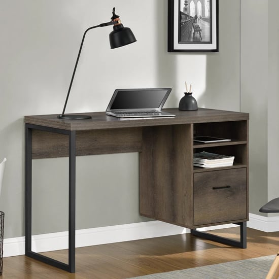 Condon Wooden Laptop Desk With 1 Drawer In Brown