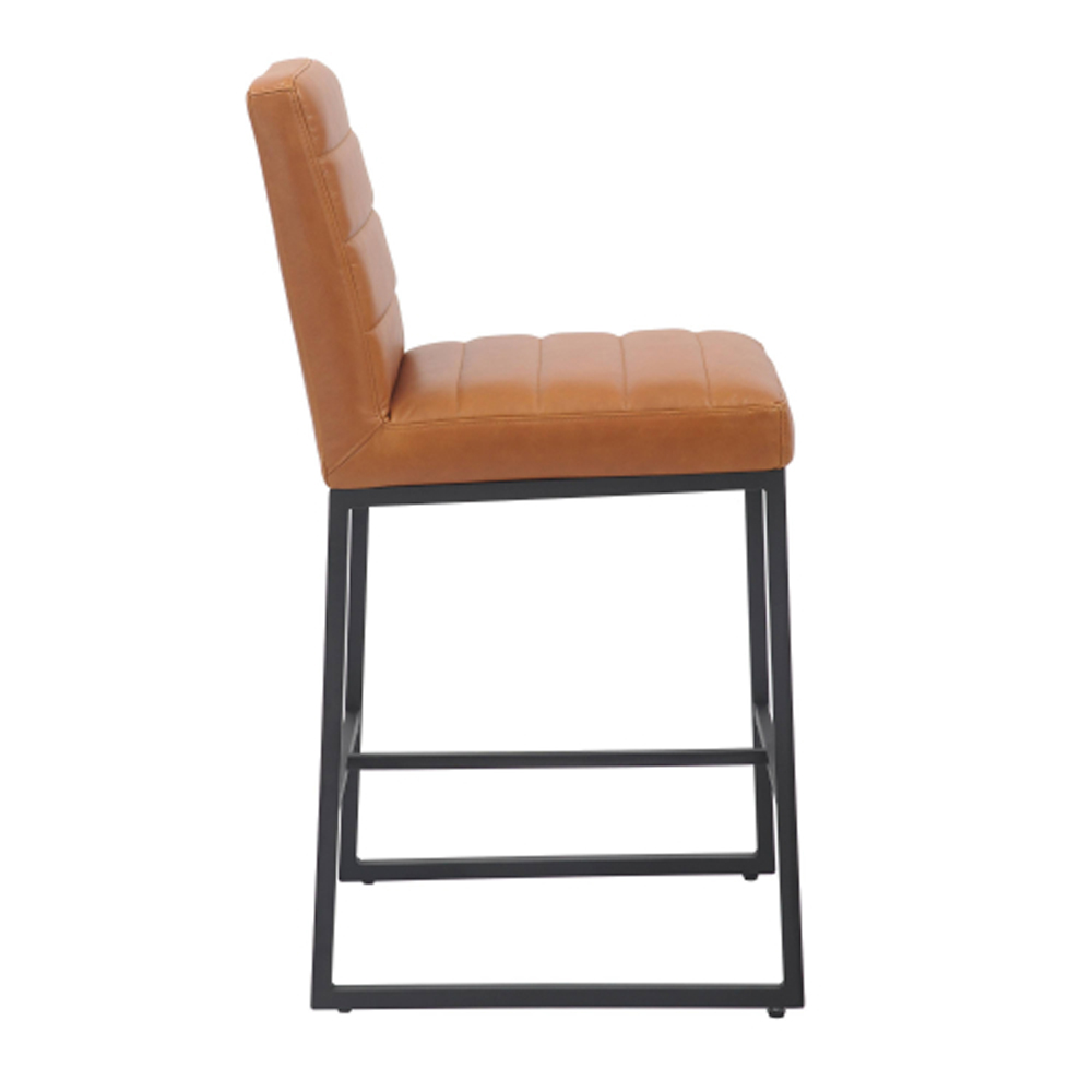 Coniston Light Brown Real Leather Bar Stools in Pair