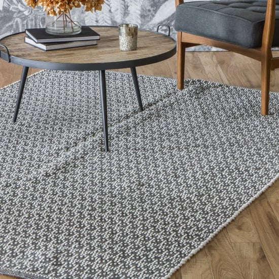 Connast Fabric Rug In Charcoal