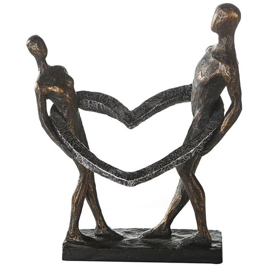 Photo of Connected poly design sculpture in burnished bronze and black