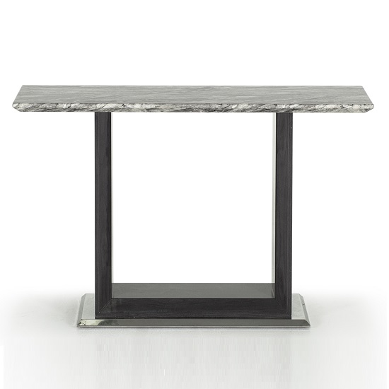 Connor Marble Console Table In Grey With High Gloss Base Furniture Fashion Connor Marble Console Table In Grey, 60 Cm Wide Console Table