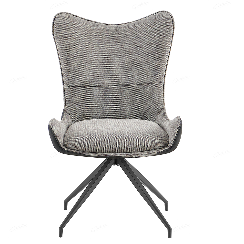 Corvale Light And Dark Grey Fabric Dining Chairs In Pair