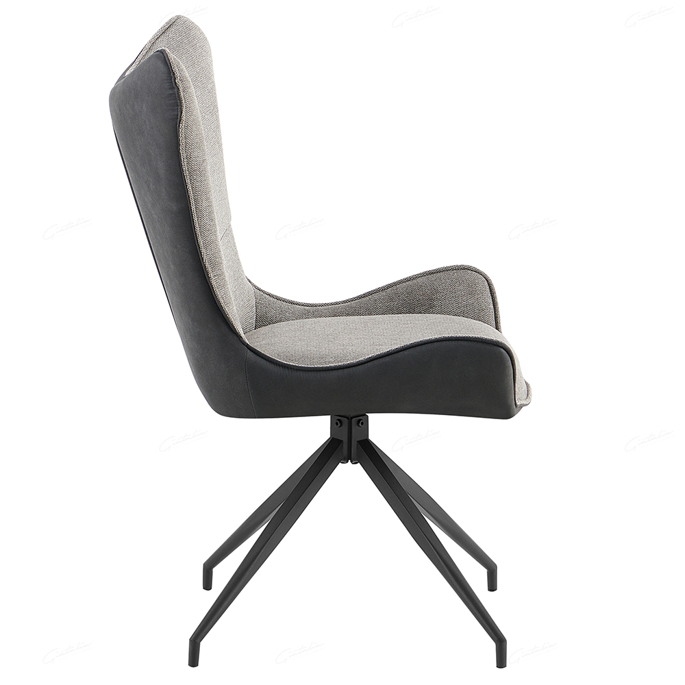 Corvale Light And Dark Grey Fabric Dining Chairs In Pair