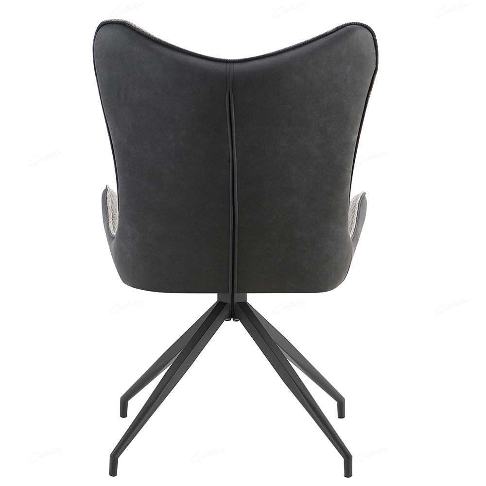 Corvale Light And Dark Grey Fabric Dining Chairs In Pair