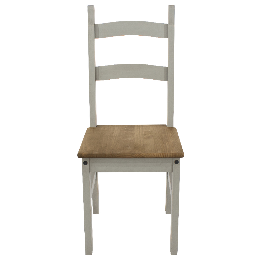 Consett Grey And Oak Wooden Dining Chairs In Pair