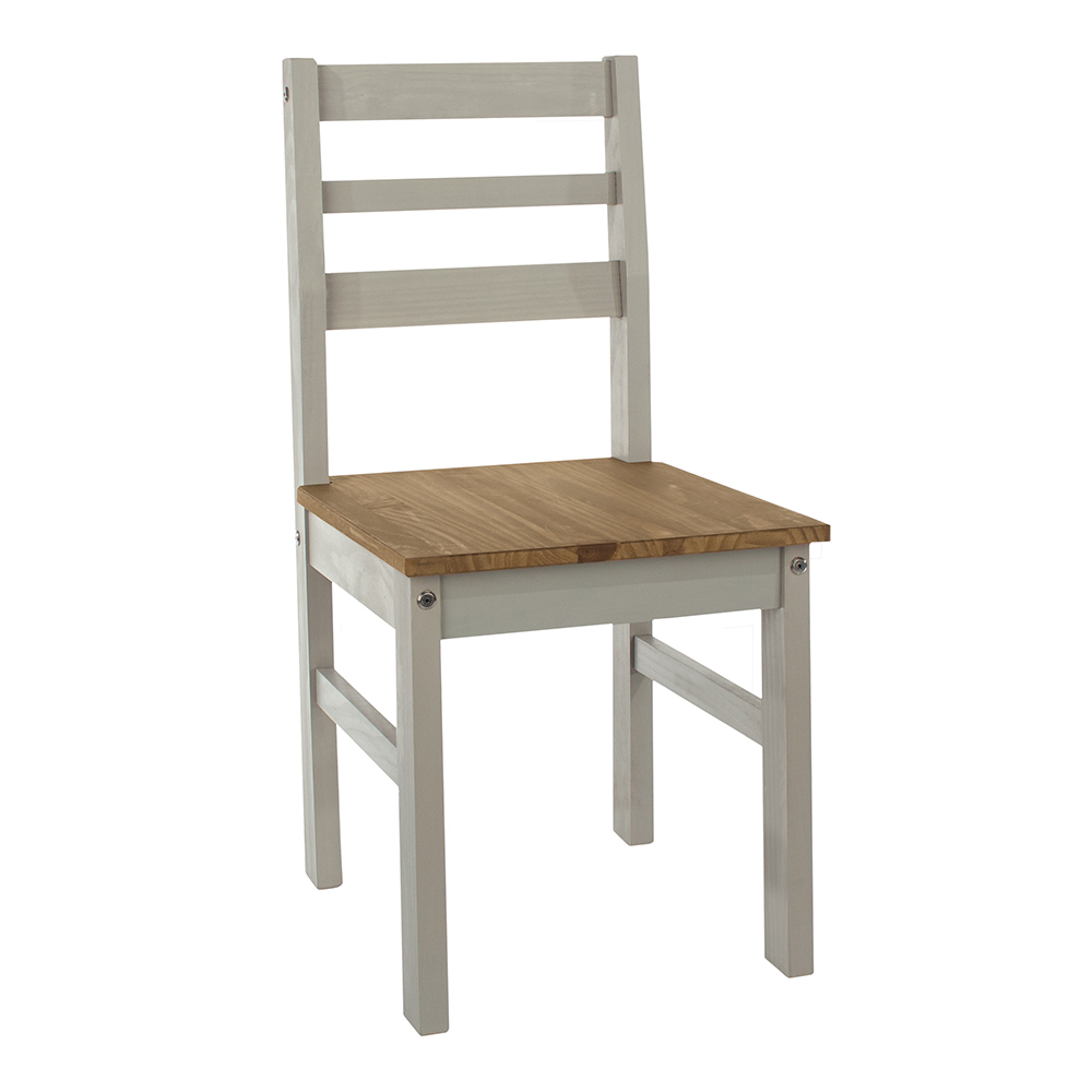 Consett Grey Oak Wooden Dining Chairs In Pair