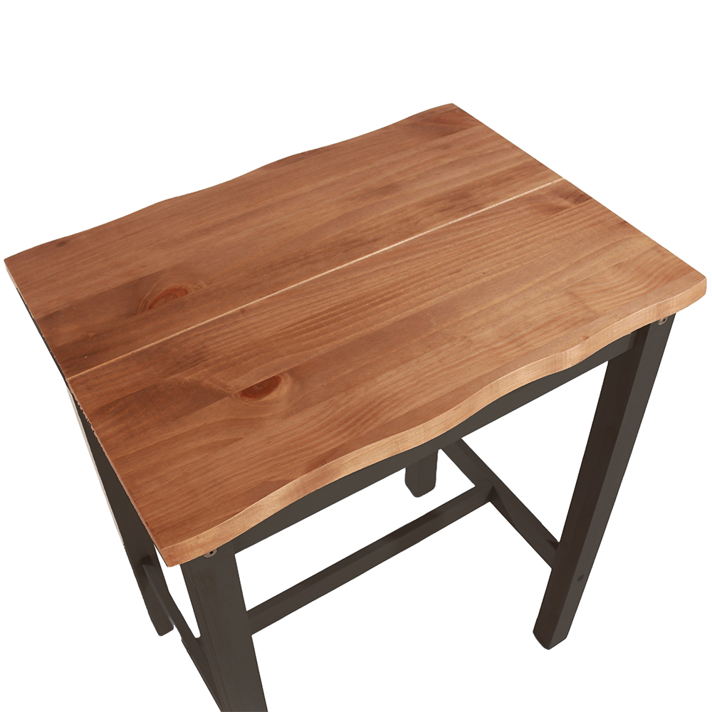 Consett Large Wooden Bar Table With 2 Stools In Black And Oak