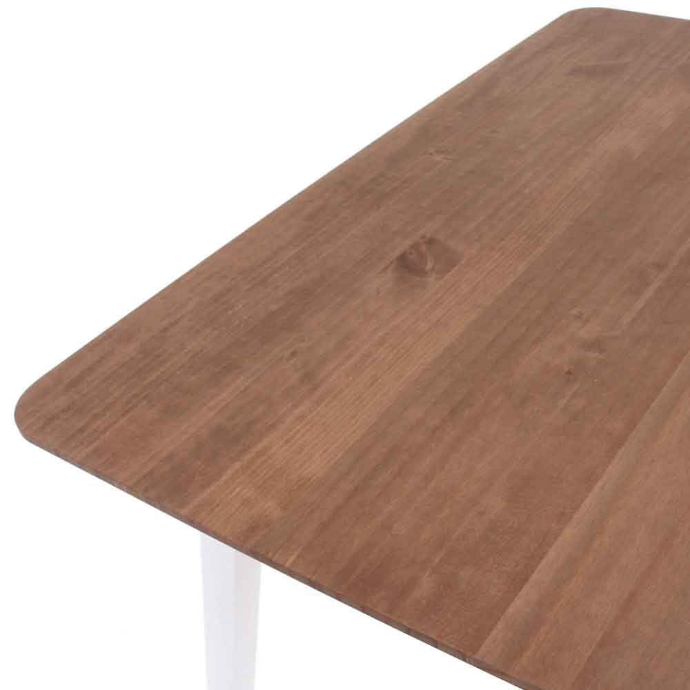 Consett Large Wooden Dining Table With 2 Benches - White And Oak