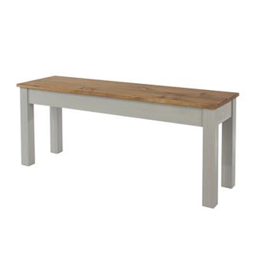 Consett Large Wooden Dining Table with 4 Chairs and 1 Bench in Grey and Oak