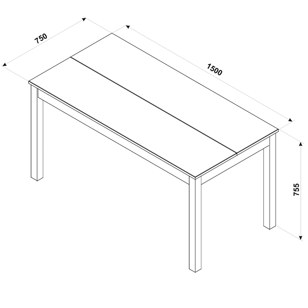 Consett Large Wooden Rectangular Dining Table In Grey Oak