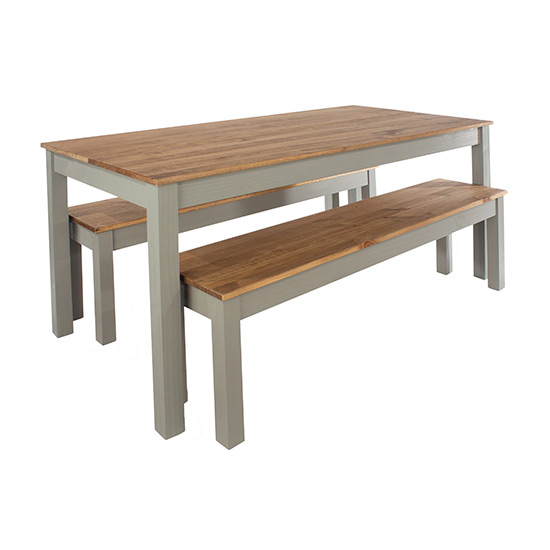 Consett Linea Large Rectangular Wooden Dining Table In Grey_5