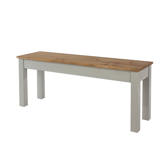 Consett Linea Large Wooden Dining Bench In Grey_3