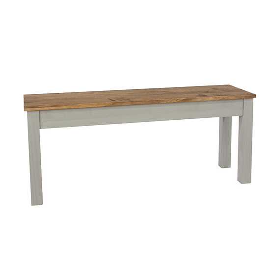 Photo of Consett linea large wooden dining bench in grey