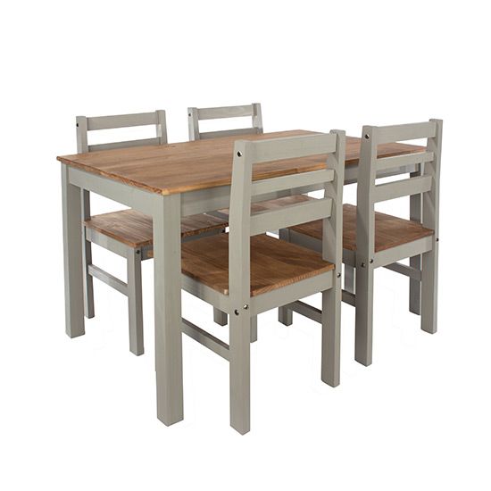 Consett Linea Small Rectangular Wooden Dining Table In Grey_4