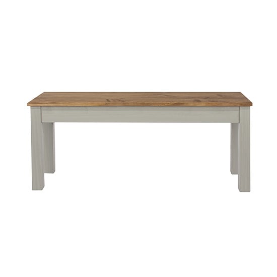 Consett Linea Small Wooden Dining Bench In Grey_2