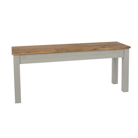 Consett Linea Small Wooden Dining Bench In Grey