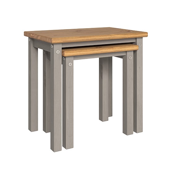 Consett Linea Wooden Nest Of 2 Tables In Grey_2