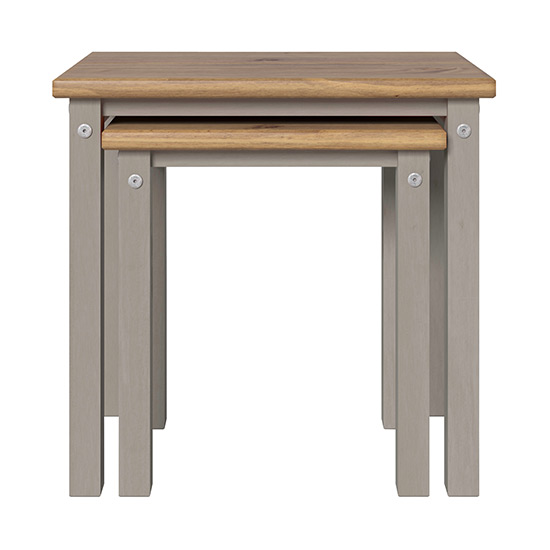 Consett Wooden Nest Of 2 Tables In Grey And Oak