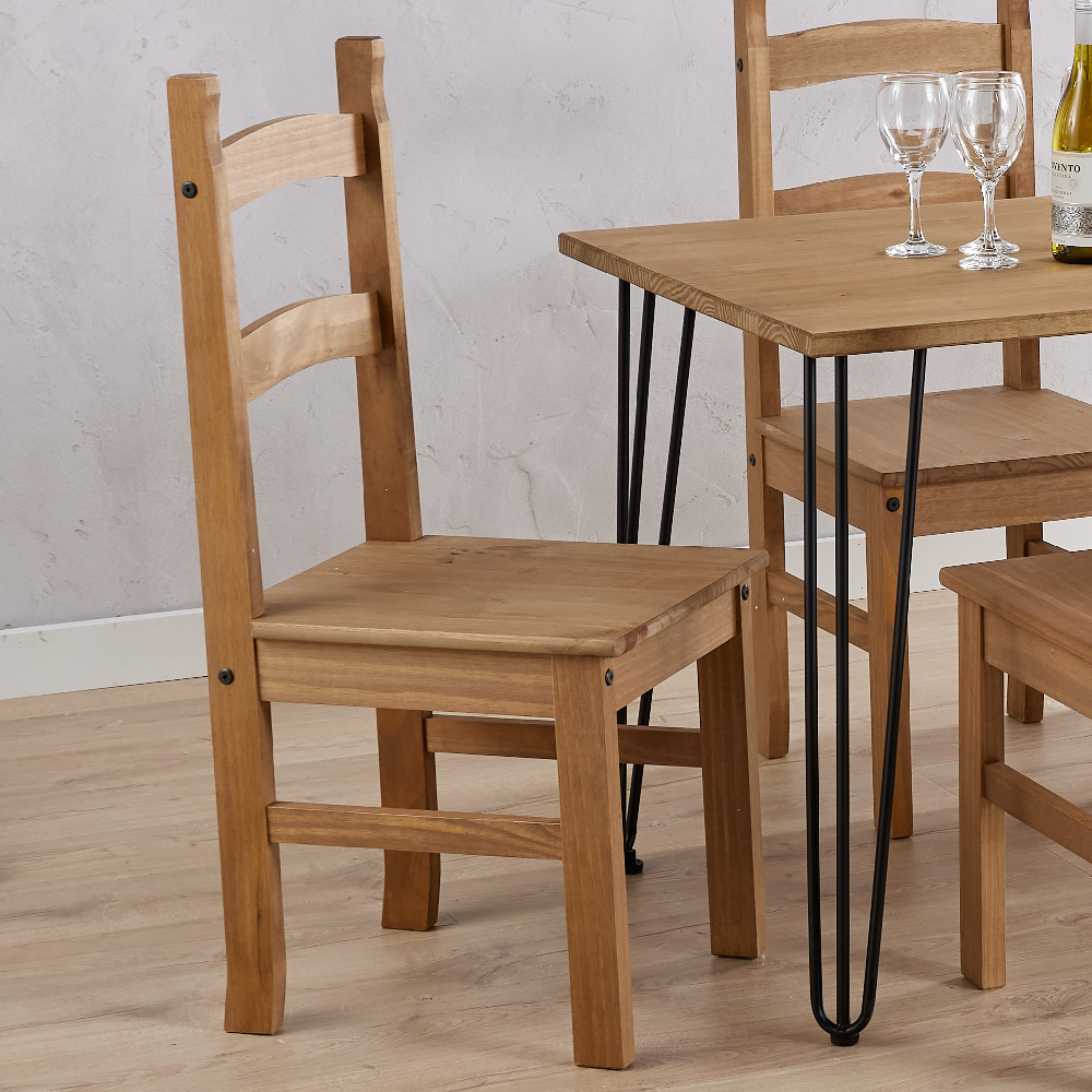 Consett Oak Wooden Dining Chairs In Pair