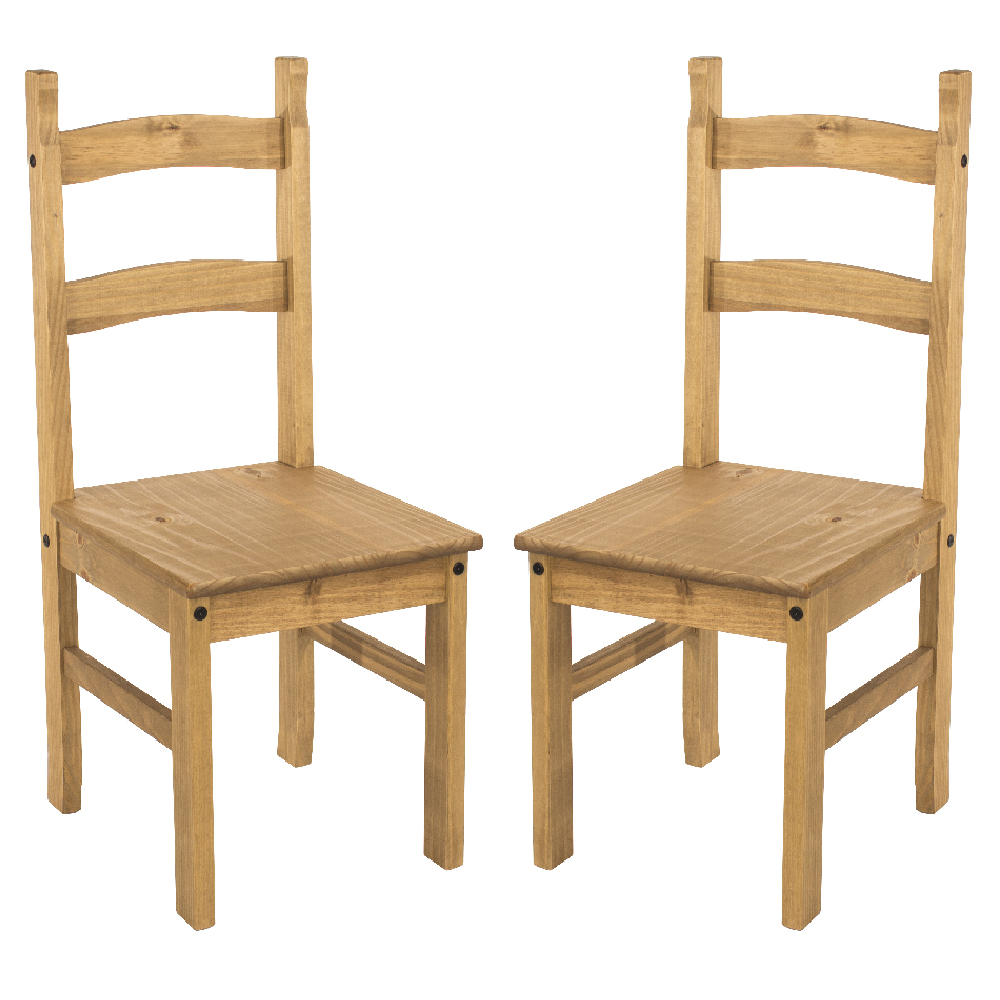 Read more about Consett oak wooden dining chairs in pair