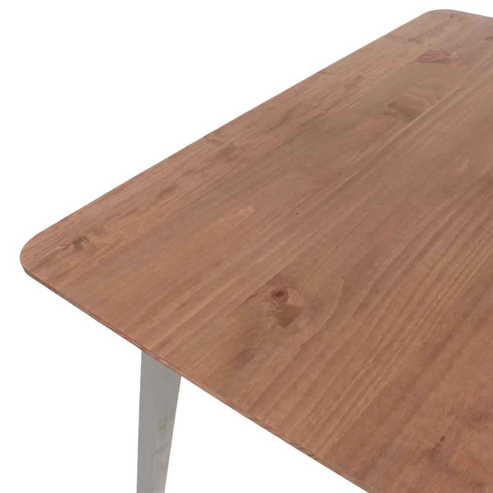 Consett Small Wooden Dining Table With 2 Benches - Grey And Oak
