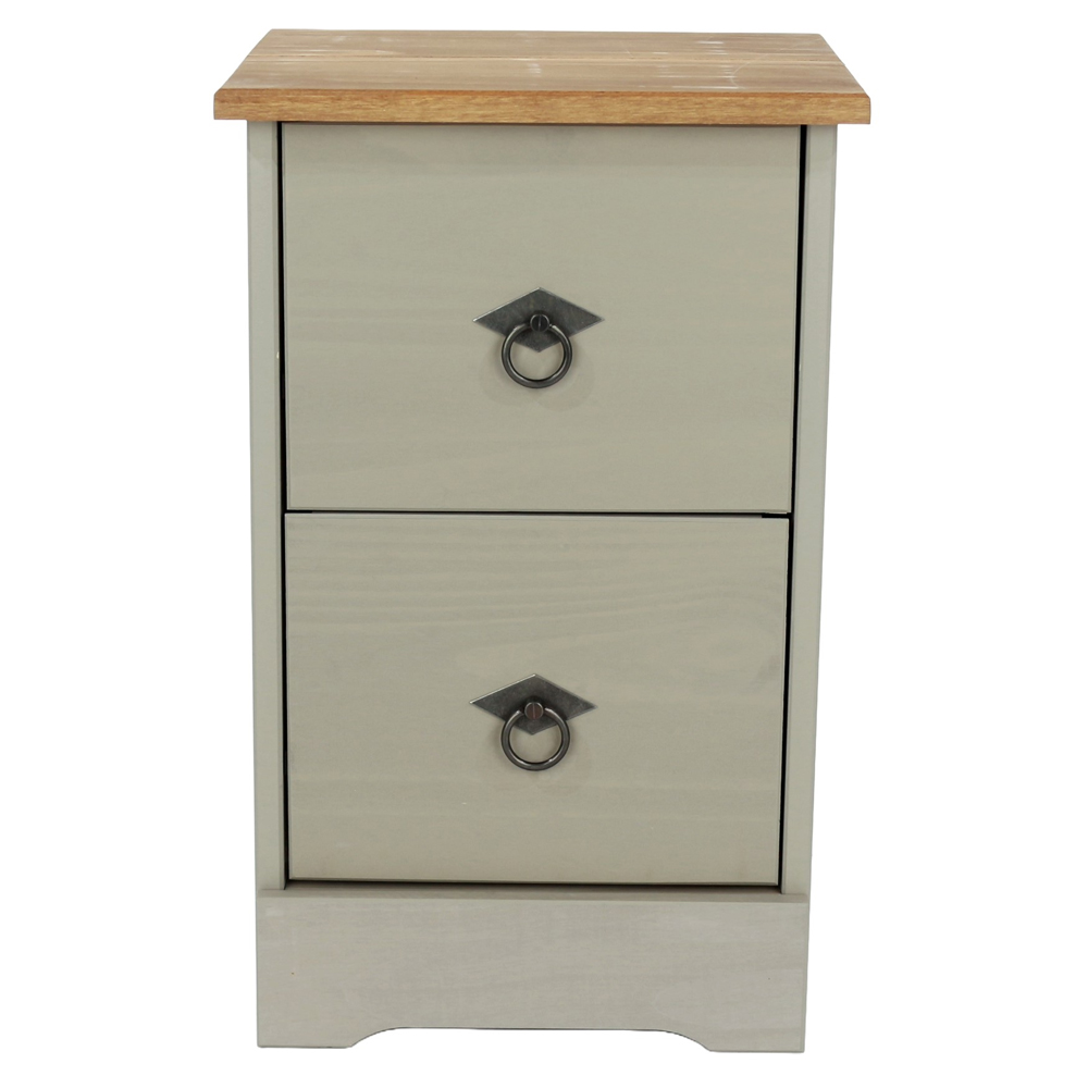 Consett Wooden Cabinet With 2 Drawers - Grey Oak